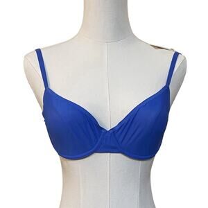 Aerie Smoothez Blue Unlined Full Coverage Bra Underwire Sz 32C NWT